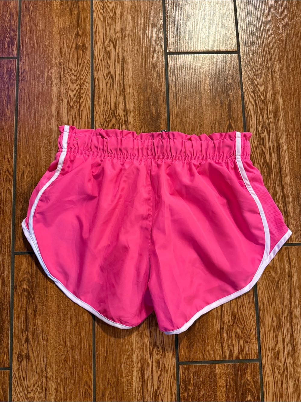 Nike Hot Pink Athletic Running Shorts with White Trim - Picture 2 of 3